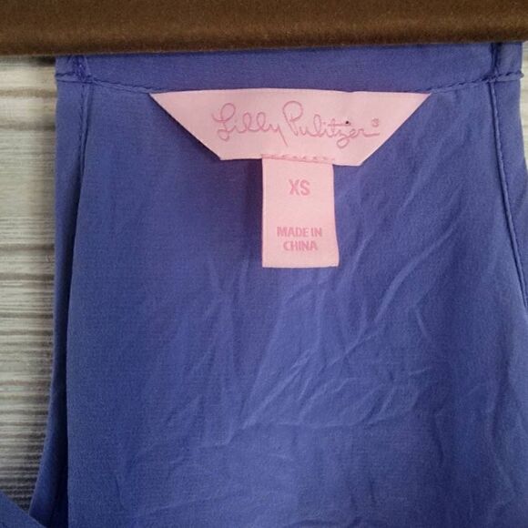 Lilly Pulitzer Silk Tank Top Dusk Womens SZ XS Purple Adjustable Designer - Picture 2 of 5